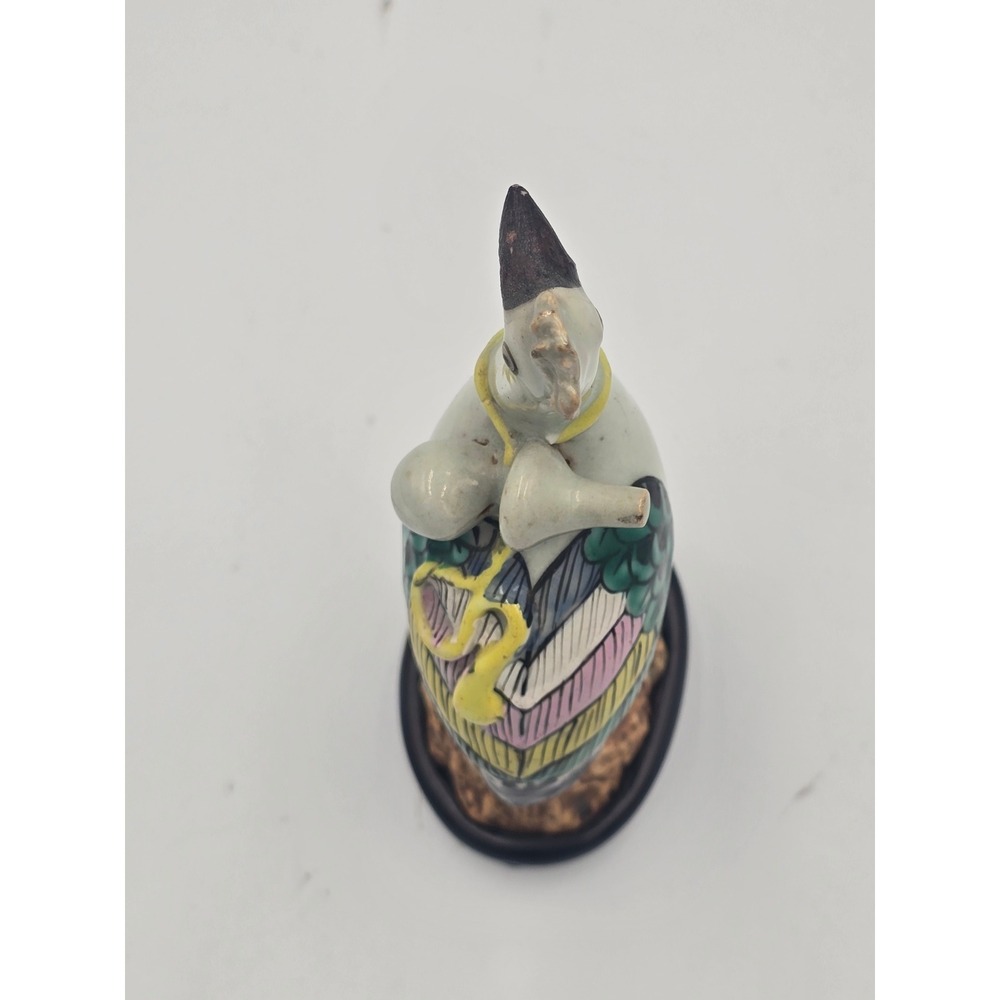 Vintage 1970s Chinese Famille Rose Porcelain Stork Figurine Bird with Box #120 - Picture 5 of 14